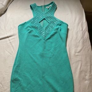 Charlotte Russe teal rhinestone bodycon dress Med